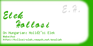 elek hollosi business card